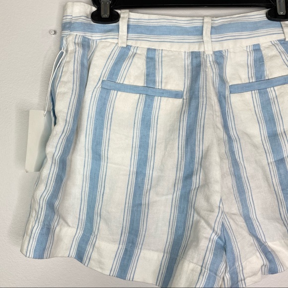 NWT Frame Fine Stripe Linen Shorts Sz 10 - Picture 7 of 9